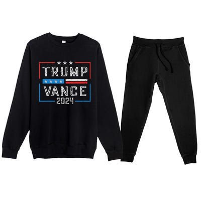 Trump Jd Vance 2024 Stripe And Star Premium Crewneck Sweatsuit Set