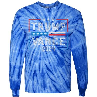 Trump Jd Vance 2024 Stripe And Star Tie-Dye Long Sleeve Shirt