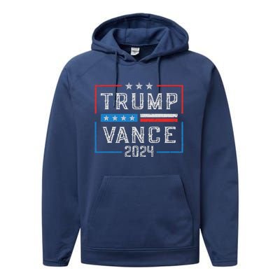 Trump Jd Vance 2024 Stripe And Star Performance Fleece Hoodie