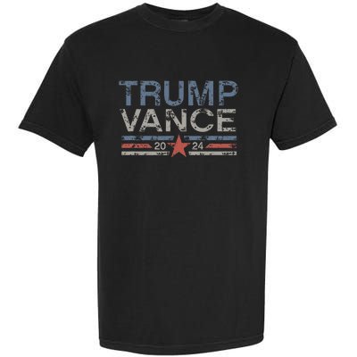 Trump Jd Vance 2024 Retro Stripe And Star Garment-Dyed Heavyweight T-Shirt