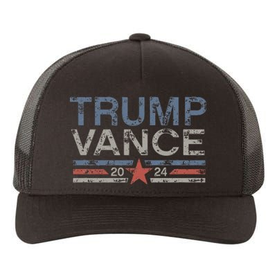 Trump Jd Vance 2024 Retro Stripe And Star Yupoong Adult 5-Panel Trucker Hat