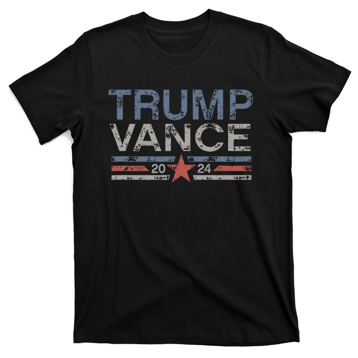 Trump Jd Vance 2024 Retro Stripe And Star T-Shirt