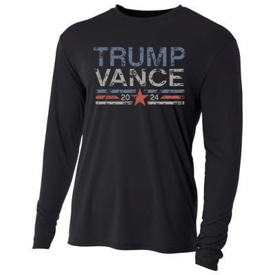 Trump Jd Vance 2024 Retro Stripe And Star Cooling Performance Long Sleeve Crew