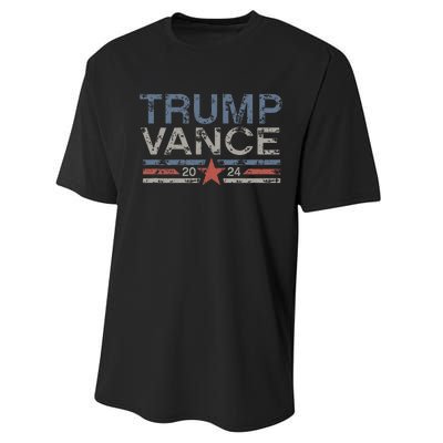 Trump Jd Vance 2024 Retro Stripe And Star Performance Sprint T-Shirt