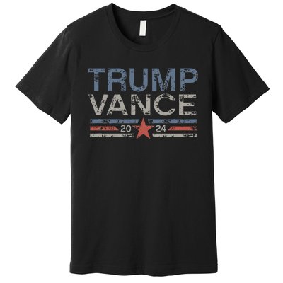 Trump Jd Vance 2024 Retro Stripe And Star Premium T-Shirt