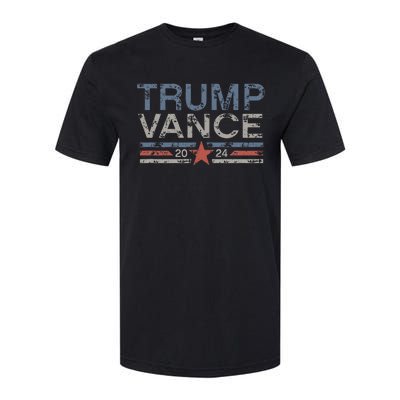 Trump Jd Vance 2024 Retro Stripe And Star Softstyle CVC T-Shirt