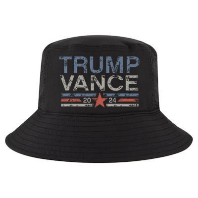 Trump Jd Vance 2024 Retro Stripe And Star Cool Comfort Performance Bucket Hat