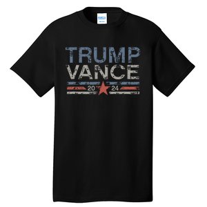 Trump Jd Vance 2024 Retro Stripe And Star Tall T-Shirt