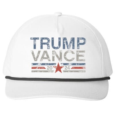 Trump Jd Vance 2024 Retro Stripe And Star Snapback Five-Panel Rope Hat