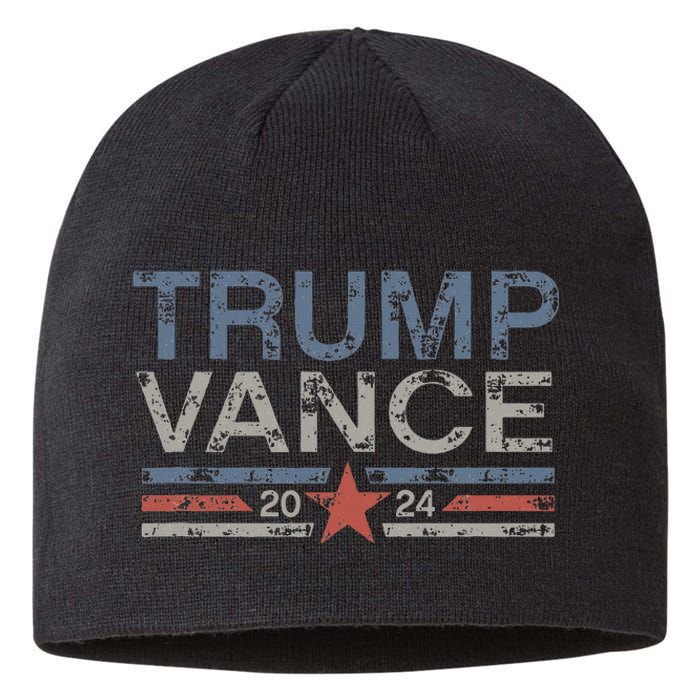 Trump Jd Vance 2024 Retro Stripe And Star Sustainable Beanie