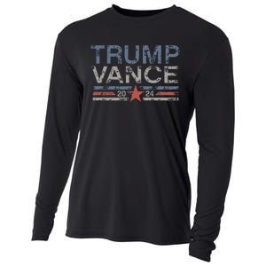 Trump Jd Vance 2024 Retro Stripe And Star Cooling Performance Long Sleeve Crew