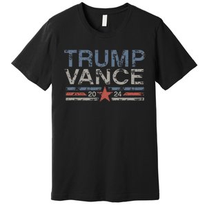 Trump Jd Vance 2024 Retro Stripe And Star Premium T-Shirt