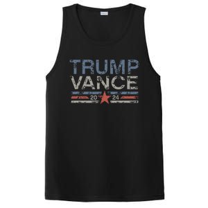 Trump Jd Vance 2024 Retro Stripe And Star PosiCharge Competitor Tank