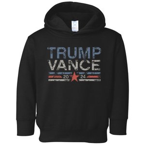 Trump Jd Vance 2024 Retro Stripe And Star Toddler Hoodie