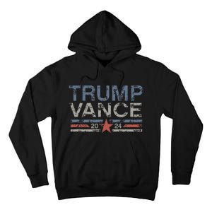 Trump Jd Vance 2024 Retro Stripe And Star Tall Hoodie