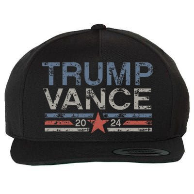 Trump Jd Vance 2024 Retro Stripe And Star Wool Snapback Cap