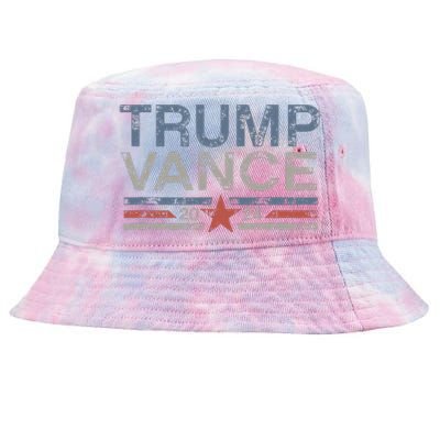 Trump Jd Vance 2024 Retro Stripe And Star Tie-Dyed Bucket Hat