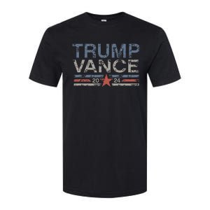 Trump Jd Vance 2024 Retro Stripe And Star Softstyle CVC T-Shirt