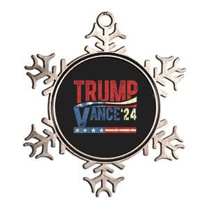 Trump J.D. Vance 2024 Trump Vance 2024 Retro Stripe Trump Jd Vance Metallic Star Ornament