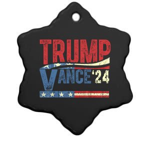 Trump J.D. Vance 2024 Trump Vance 2024 Retro Stripe Trump Jd Vance Ceramic Star Ornament