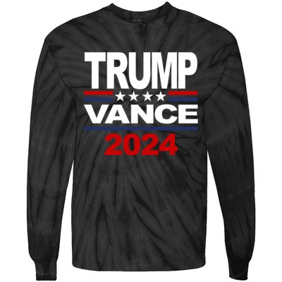 Trump J.D. Vance 2024 Trump Vance 2024 Retro Stripe Trump Jd Vance Tie-Dye Long Sleeve Shirt