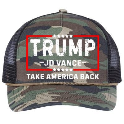 Trump Jd Vance 2024 Republican Election 24 Retro Rope Trucker Hat Cap