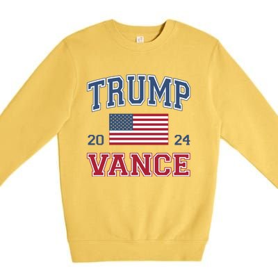 Trump J.D. Vance 2024 Trump Vance 2024 Retro Stripe Trump Jd Vance Premium Crewneck Sweatshirt