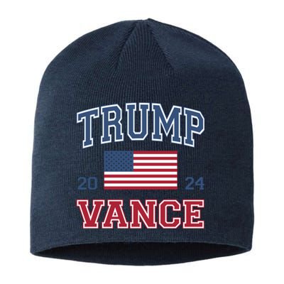 Trump J.D. Vance 2024 Trump Vance 2024 Retro Stripe Trump Jd Vance Sustainable Beanie