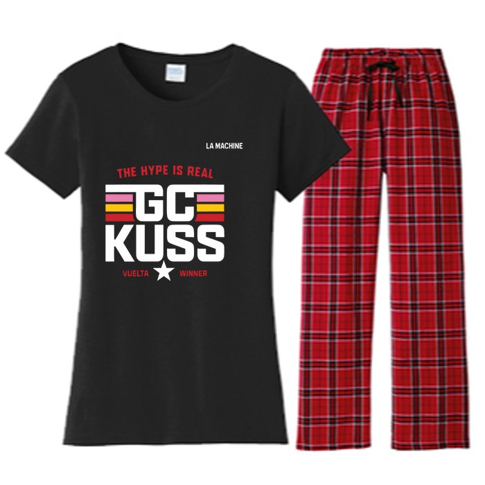 Team Jumbo Visma The Hype Is Real Gc Kuss Vuelta Winner Women's Flannel Pajama Set