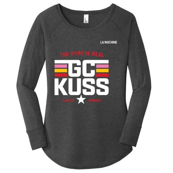 Team Jumbo Visma The Hype Is Real Gc Kuss Vuelta Winner Women's Perfect Tri Tunic Long Sleeve Shirt