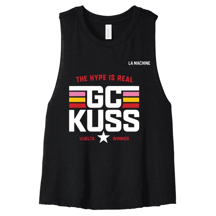 Team Jumbo Visma The Hype Is Real Gc Kuss Vuelta Winner Women's Racerback Cropped Tank