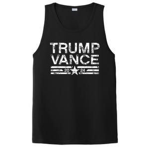 Trump J.D. Vance 2024 Retro Stripe Trump Vance PosiCharge Competitor Tank