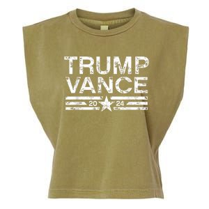 Trump J.D. Vance 2024 Retro Stripe Trump Vance Garment-Dyed Women's Muscle Tee