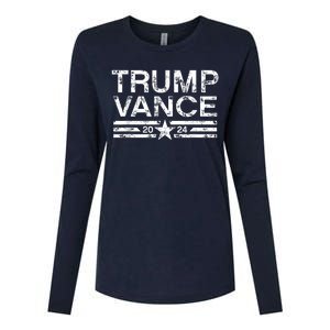 Trump J.D. Vance 2024 Retro Stripe Trump Vance Womens Cotton Relaxed Long Sleeve T-Shirt