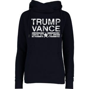 Trump J.D. Vance 2024 Retro Stripe Trump Vance Womens Funnel Neck Pullover Hood