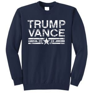 Trump J.D. Vance 2024 Retro Stripe Trump Vance Tall Sweatshirt