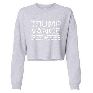 Trump J.D. Vance 2024 Retro Stripe Trump Vance Cropped Pullover Crew