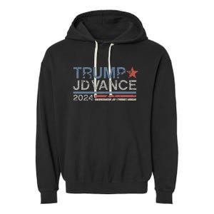 Trump Jd Vance 2024 Retro Stripe Trump Vance Garment-Dyed Fleece Hoodie