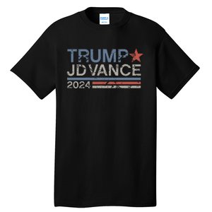 Trump Jd Vance 2024 Retro Stripe Trump Vance Tall T-Shirt