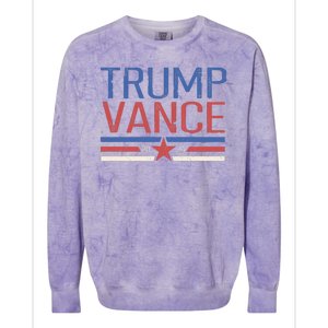 Trump Jd Vance 2024 Retro Stripe Star Election Colorblast Crewneck Sweatshirt