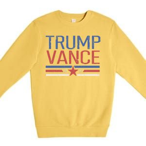 Trump Jd Vance 2024 Retro Stripe Star Election Premium Crewneck Sweatshirt