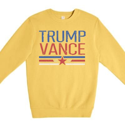 Trump Jd Vance 2024 Retro Stripe Star Election Premium Crewneck Sweatshirt