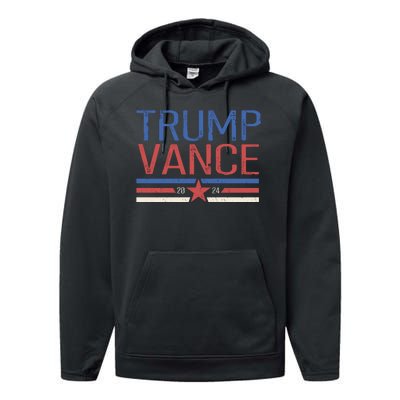 Trump Jd Vance 2024 Retro Stripe Star Election Performance Fleece Hoodie