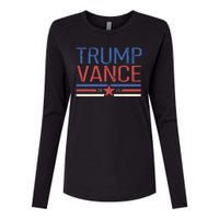 Trump Jd Vance 2024 Retro Stripe Star Election Womens Cotton Relaxed Long Sleeve T-Shirt