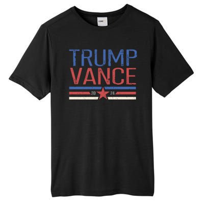 Trump Jd Vance 2024 Retro Stripe Star Election Tall Fusion ChromaSoft Performance T-Shirt