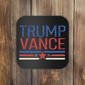 Trump Jd Vance 2024 Retro Stripe Star Election Coaster