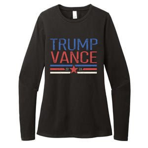 Trump Jd Vance 2024 Retro Stripe Star Election Womens CVC Long Sleeve Shirt