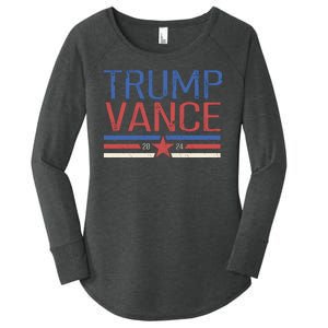 Trump Jd Vance 2024 Retro Stripe Star Election Women's Perfect Tri Tunic Long Sleeve Shirt