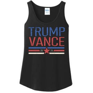 Trump Jd Vance 2024 Retro Stripe Star Election Ladies Essential Tank