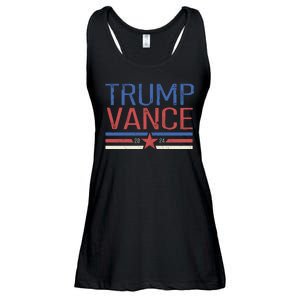 Trump Jd Vance 2024 Retro Stripe Star Election Ladies Essential Flowy Tank